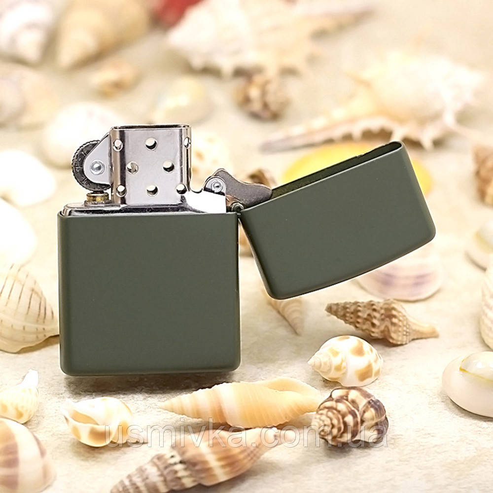 Зажигалка бензиновая Zippo 221ZL GREEN MATTE (Зеленая матовая). - фото 3 - id-p323933194