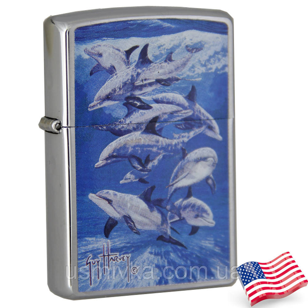 Зажигалка Zippo 21051 Bottle Nose Dolphin серая 21051 - фото 1 - id-p323933539