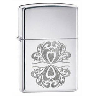 Запалювала Zippo 28050 MIRRORED HEARTS сіра 28050