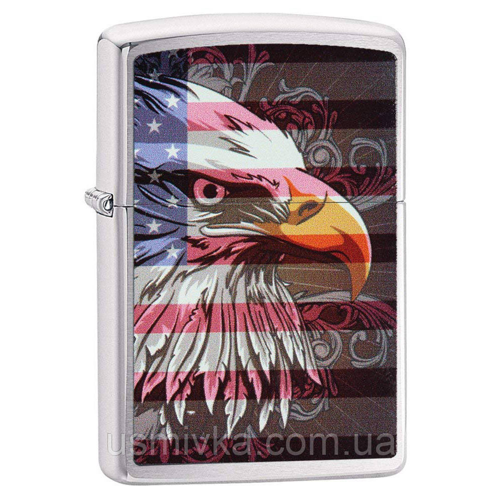 Запальничка Zippo 28652 Eagle Flag сіра 28652