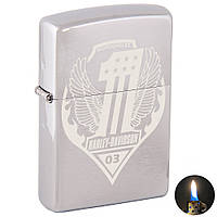 Зажигалка Zippo Brushed Chrome серая