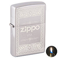 Запальничка Zippo 200 Brushed Chrome сіра 200503