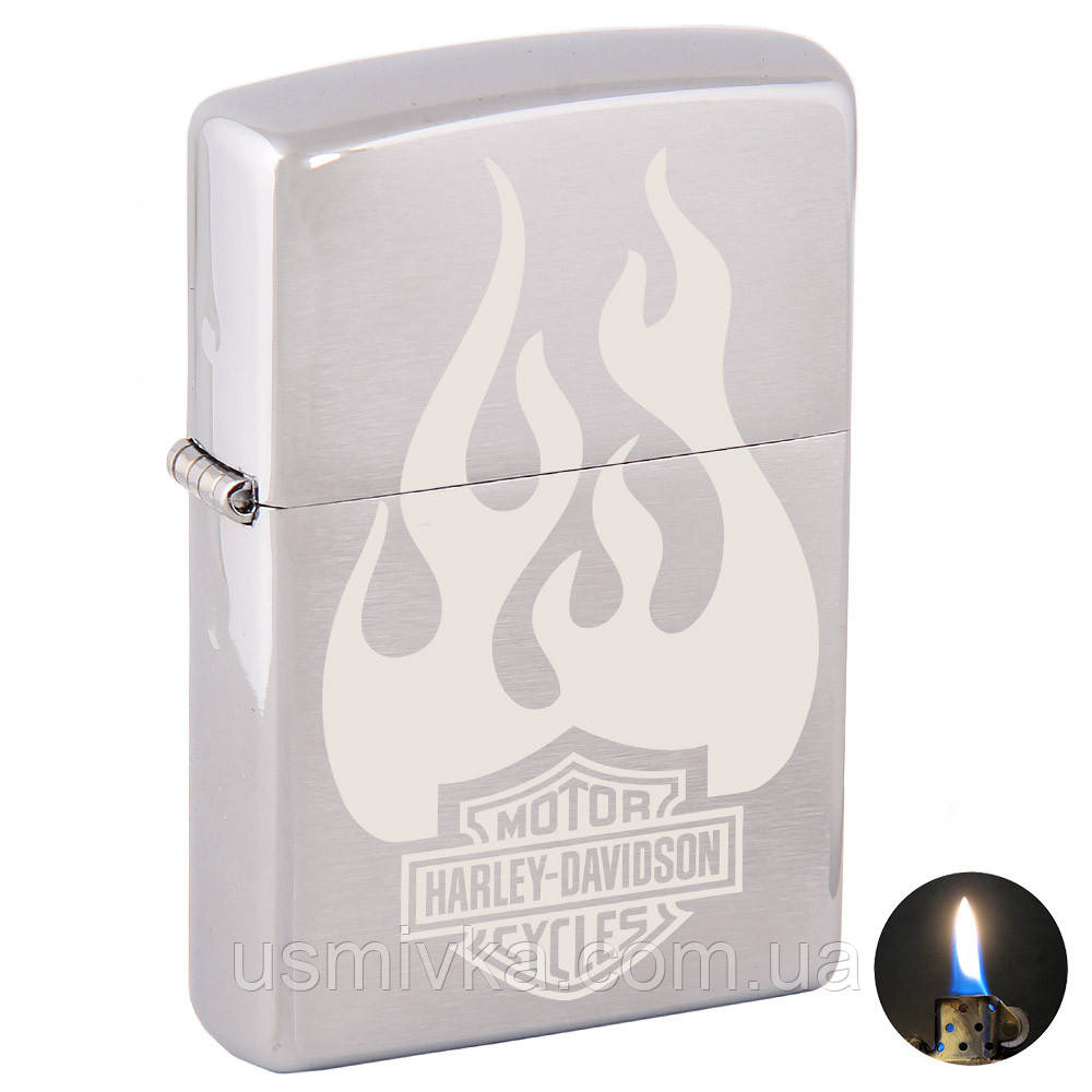 Запальничка Zippo 200 Brushed Chrome Матовий хром 200507