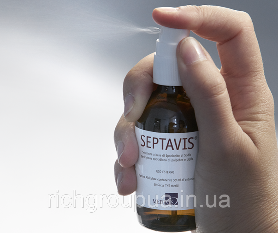 Розчин для щоденної гігієни повік та вій при синдромі сухого ока та блефариті СЕПТАВІС/ SEPTAVIS - фото 3 - id-p1343620692