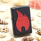 Запальничка Zippo 29106 emblem flame black matte чорна 29106, фото 2