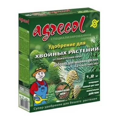 Добриво для хвойних від пожовтіння хвої NPK (0-0-6) 1,2 кг, Agrecol, фото 2