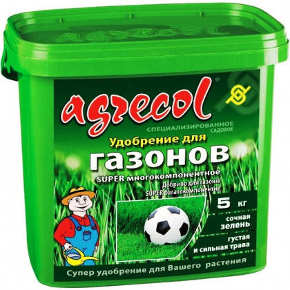 Добриво для газонів Super багатокомпонентне NPK (20-5-9,4), 5 кг, Весна-Літо-Осінь, Agrecol, Польща, фото 1