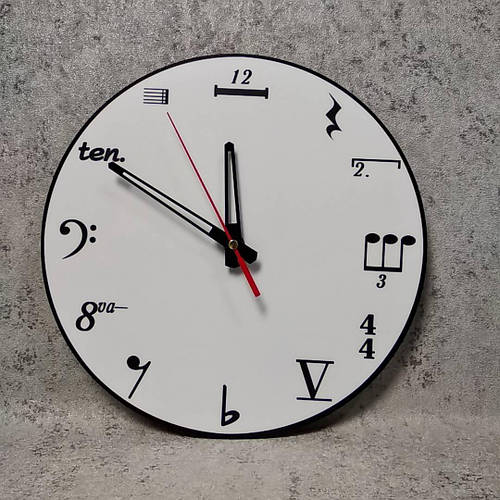 Купить Часы настенные для кабинета музыки. Музыкальные цифры, цена 381 ...