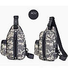 Тактична сумка армійська сіра 3л US-448, нагрудний водовідштовхувальний рюкзак, компактна сумка на плече, фото 3