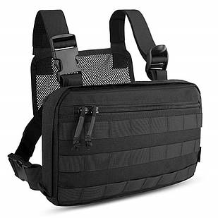 Тактична сумка бронежилет Army 451 військова чорна нагрудна сумка армійські сумки Army