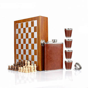 Набір шахи і фляга 4 стаканчика, лійка
