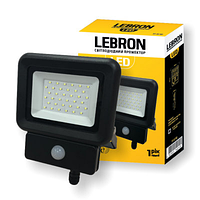 Прожектор LED Lebron LF-20S, 20W, 6500К, 1600 Lm, д. руху
