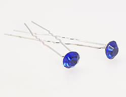 Шпилька для волос "Синий кристалл на шпильке" ø 8мм (цена за одну штуку)