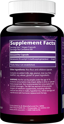 Melatonine 3 mg MRM 60 Caps, фото 2