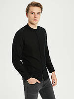 Чорна чоловіча сорочка LC Waikiki/ЛС Вайкікі з коміром-стійкою