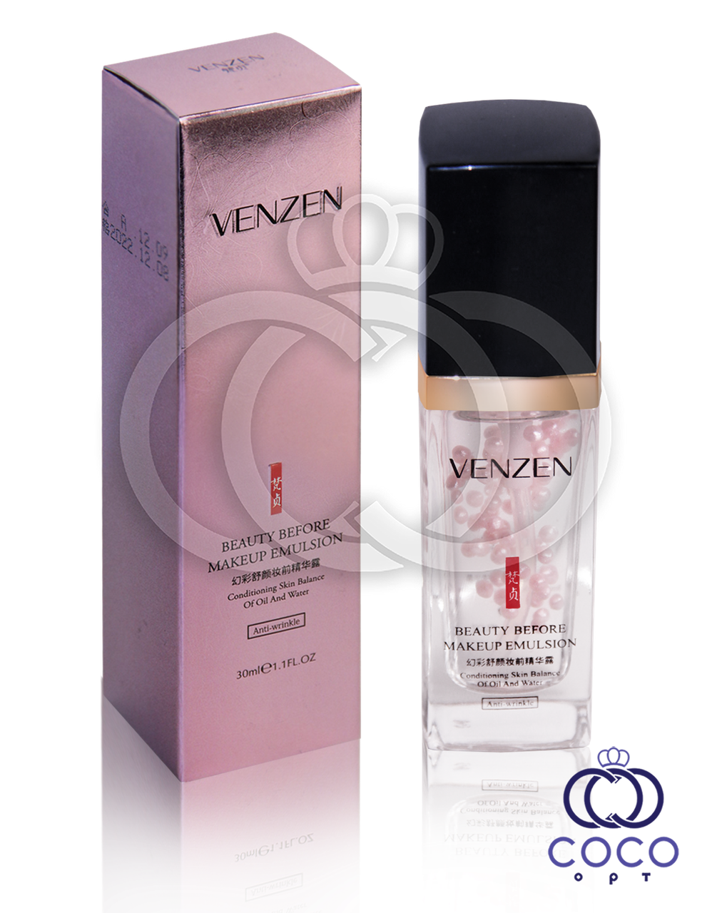 База-емульсія під макіяж Venzen Beauty Before MakeUp Emulsion з перлинною пудрою