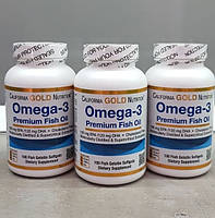 Рыбий жир California GOLD Nutrition "Omega-3 Premium Fish Oil" 180 мг EPA / 120 мг DHA (100 капсул) омега 3