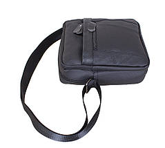 Чоловіча шкіряна сумка Dovhani Dov-3922-45 Ш19 х В21 х Г7,5-8,5 см Чорна, фото 5