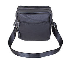 Чоловіча шкіряна сумка Dovhani Dov-3922-45 Ш19 х В21 х Г7,5-8,5 см Чорна, фото 6
