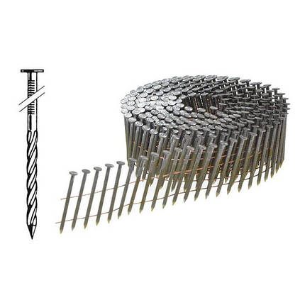 Цвяхи BOSTITCH, тип "F", для обойм барабанного типа, гвинтова насічка, L=90 мм, d=3.25мм, d головки 7.2 мм, 4050 шт, фото 1