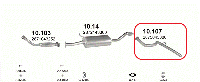 Труба концевая (хвост) (выхлопная система) HYUNDAI H100 2.5 D (2476см3) дизель (93-02гг)