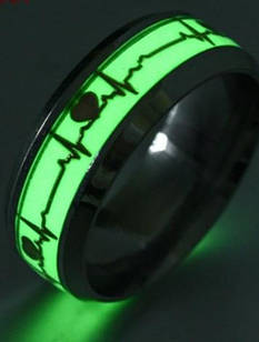 Кільце з сердечками, світиться в темряві