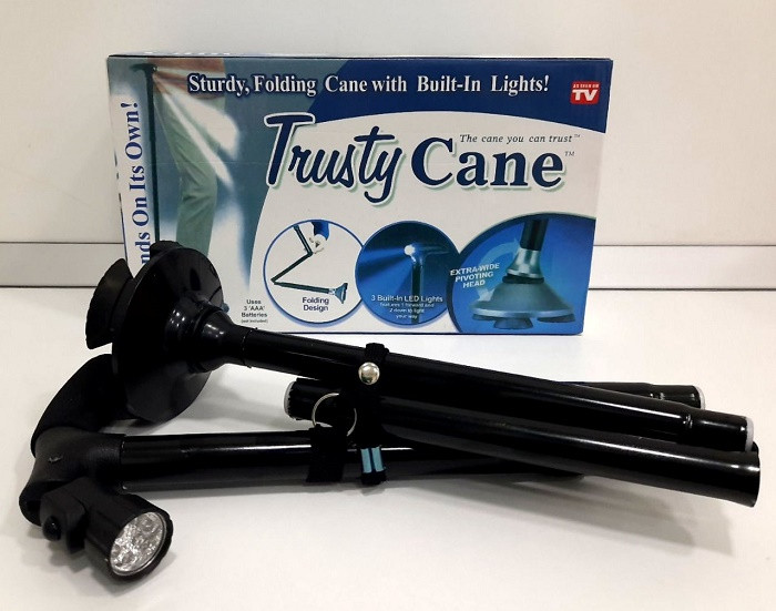 Трость для ходьбы складная телескопическая с фонариком - Trusty Cane - фото 3 - id-p352772120