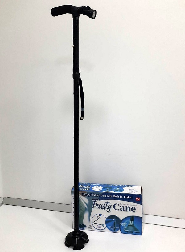 Трость для ходьбы складная телескопическая с фонариком - Trusty Cane - фото 4 - id-p352772120