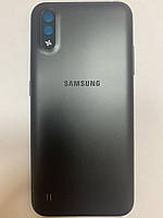 Задняя крышка Samsung A015 Galaxy A01 черная оригинал + стекло камеры