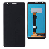 Дисплей модуль тачскрин Nokia 3.1 Plus черный с микросхемой сенсора