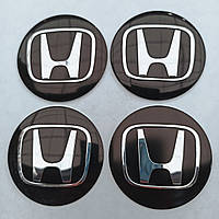 Наклейка опукла на ковпачок диска Honda чорна 56 мм
