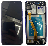 Дисплей модуль тачскрин Huawei P Smart Plus/Nova 3i черный оригинал в рамке синего цвета Iris Purple