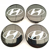 Колпачки в диски Hyundai 52-56 мм черные