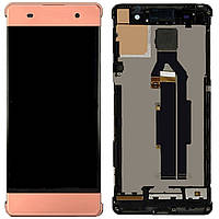 Дисплей модуль тачскрин Sony F3111 Xperia XA/F3112/F3113/F3115/F3116 розовый Rose Gold оригинал переклеенное