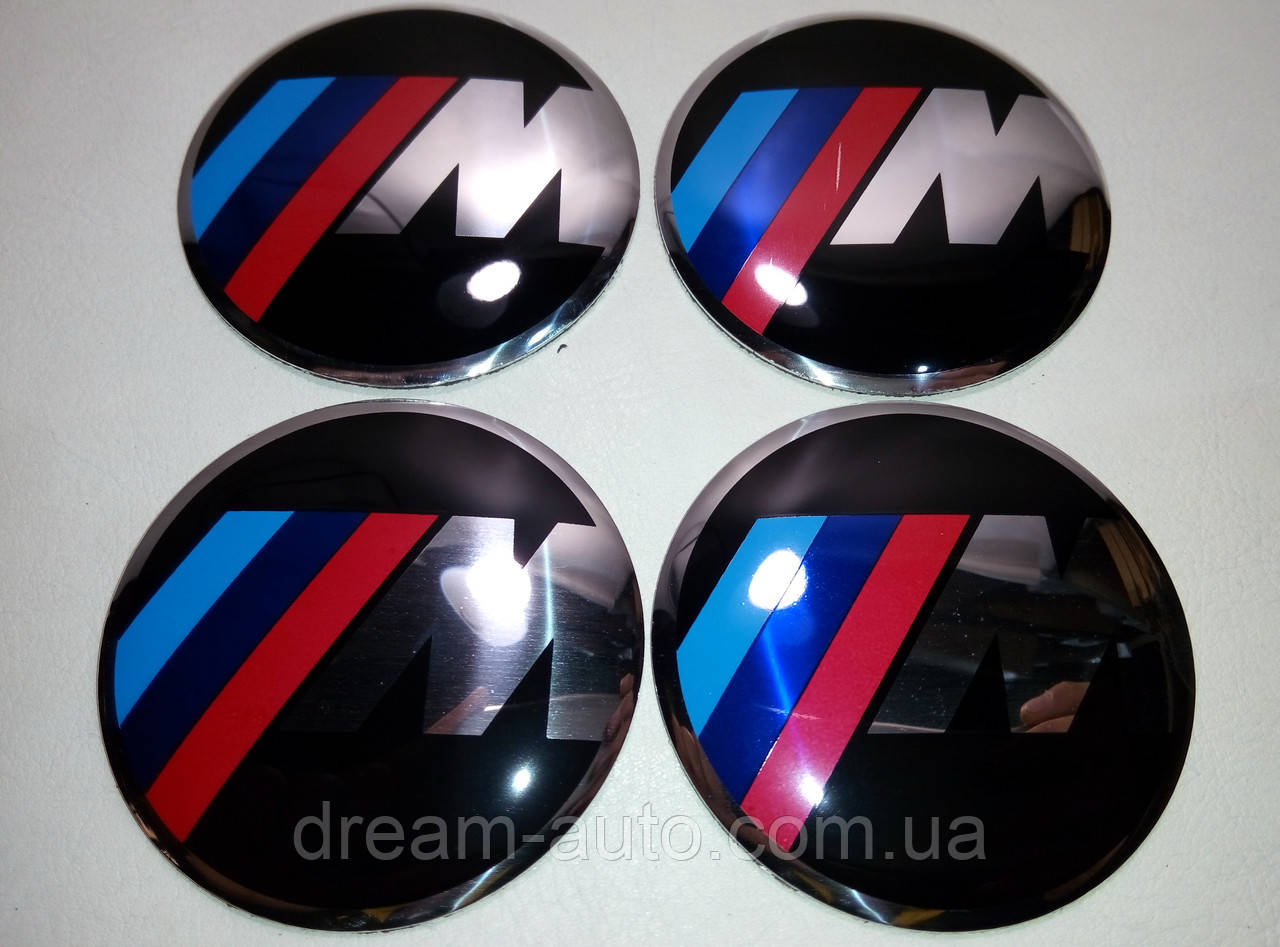 Наклейка опукла на ковпачок диска BMW M-style 56 мм, фото 1