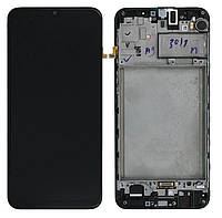 Дисплей модуль тачскрин Samsung A217 Galaxy A21s черный OEM отличный в рамке