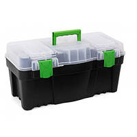 Скринька для інструментів з органайзером пластиковий GREEN BOX 22" (550 Х 267 Х 270 мм) ТМ "VIROK" 79V222 (Китай)