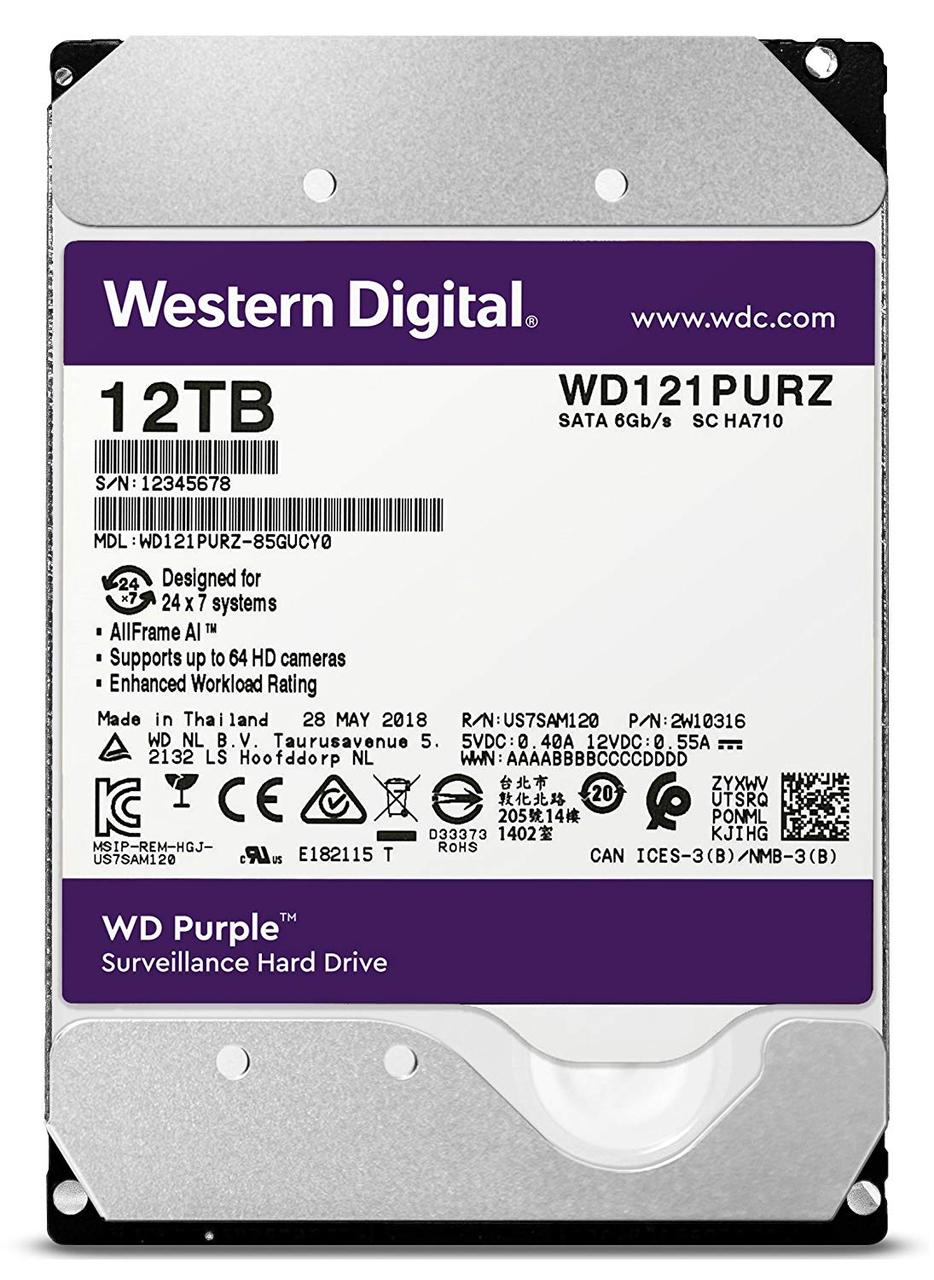 Жорсткий диск 12TB Western Digital WD121PURZ для відеоспостереження