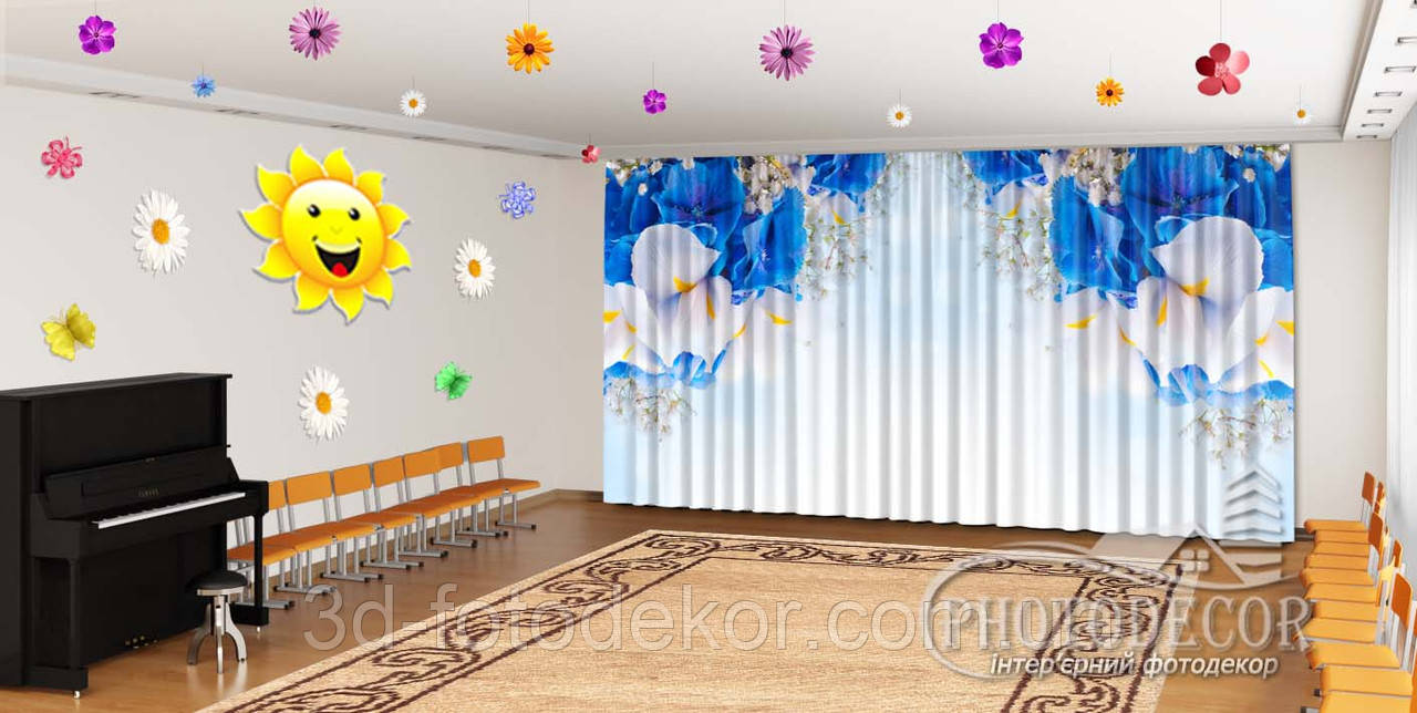Весняні Фото Штори в дитячий садок "Іриси" - будь-який розмір