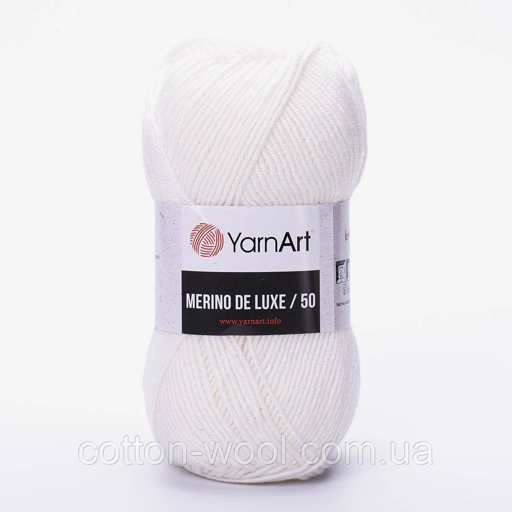 Yarnart Merino de Luxe 501 напіввовна, фото 1