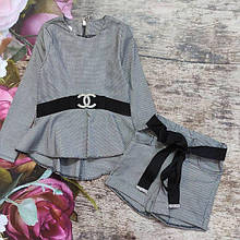 Стильний костюм з шортами для дівчинки "Шанель" 134-158р