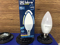 LED Lamp C37 5W 4000K E14 "Iskra" Іскра (свічка), вологочка для дому, вологочка для люстри з тонким цоколем