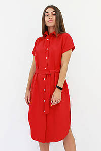 Розміри: M, L | Зручне жіноче плаття-сорочка, червоний