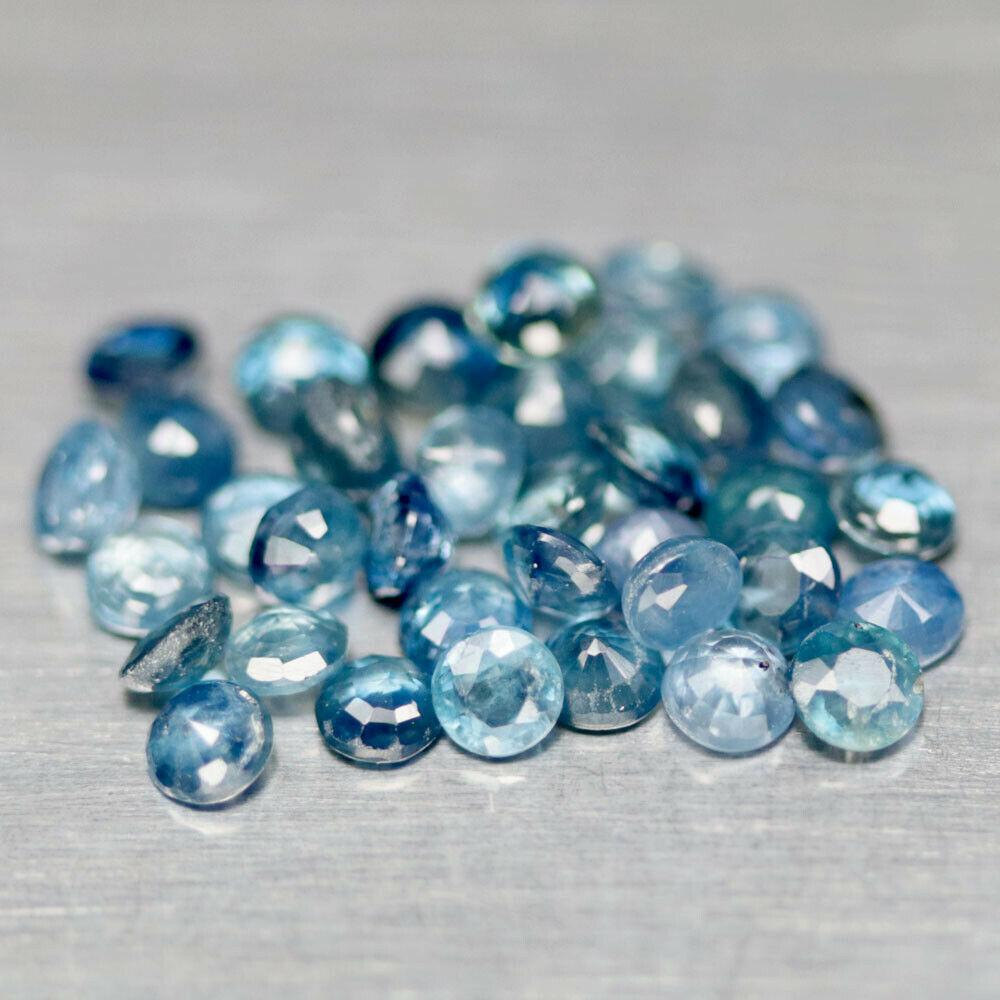 3.78 кт. Природний синій сапфір 2.6-2.8 мм 37 шт., фото 1