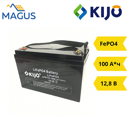 Акумуляторна батарея Kijo FePO4-12V100Ah 12,8 В 100 А·год, фото 1