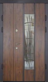 Двері TS 117  №22-19 ззовні дуб золотий, зсередини ПВХ-90 L (лиштва + ручка)