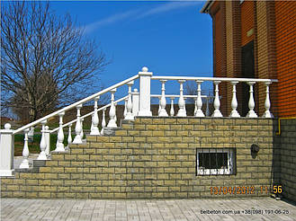В данной работе была применена белая балюстрада с балясинами, сделанными по технологии мрамор из бетона.  Срок 

службы изделий  не менее 25 лет под открытым небом. Наши балясины и балюстрады обладают высокой прочностью и 

плотность.