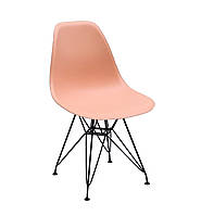 Пластиковый стул на черных металлических ножках пудровый Nik BK-ML-модный и современный