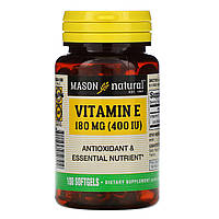 Mason Natural, vitamin E-400 (100 капс х 400 МЕ), витамин Е, vitamin E