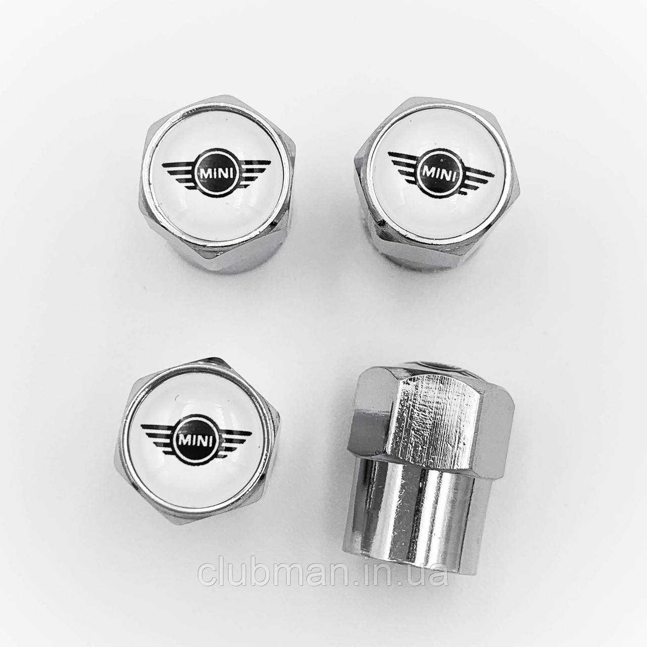 Захисні ковпачки на ніпеля MINI (Міні) 4 шт Білий фон Сріблясті